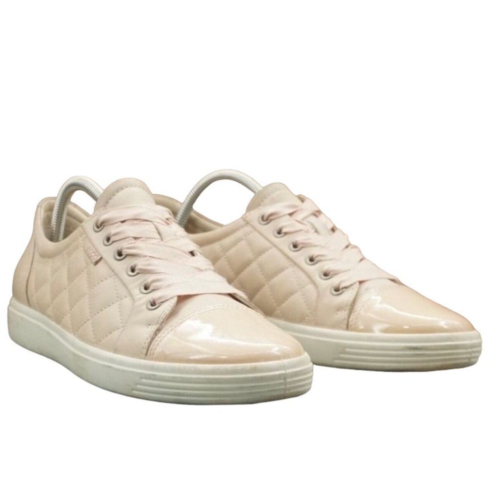 Ecco Womens Soft 7 Sneakers Shoes Pink Quilted Leather Cap Toe 42 EU - 11 US